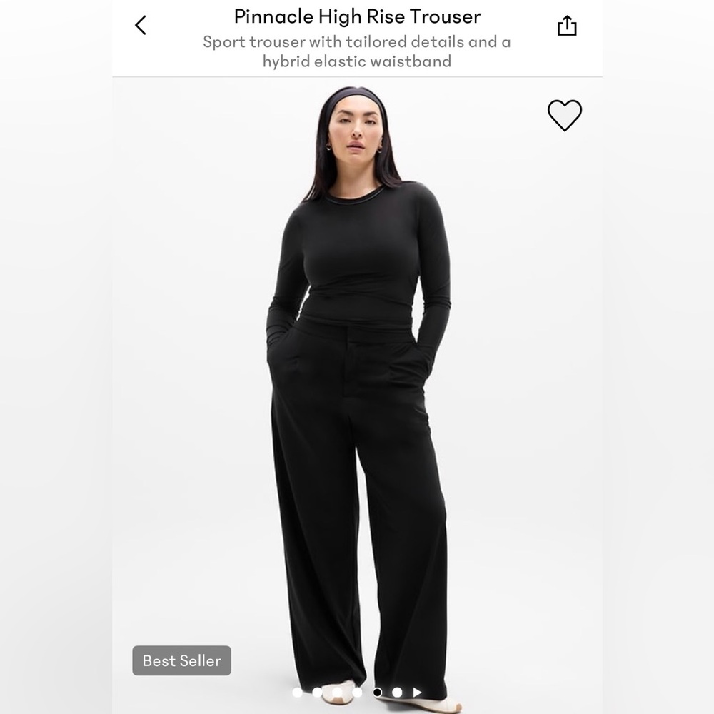 Athleta Black Wide-Leg Pinnacle High-Rise Trousers